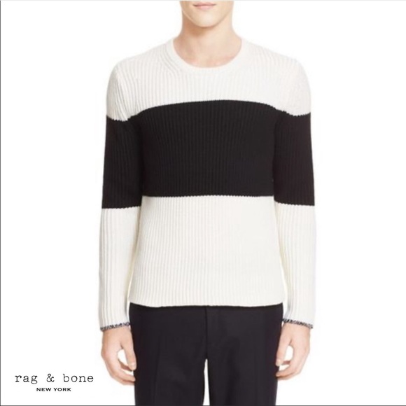RAG & BONE - Color Block Heavy knit sweater, Large - Picture 4 of 4